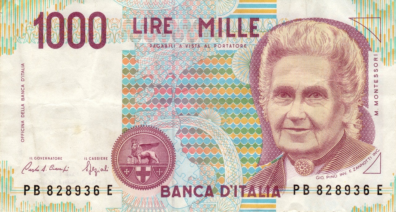 Banconota da 1000 Lire italiana, simbolo di valore collezionistico e rarità.